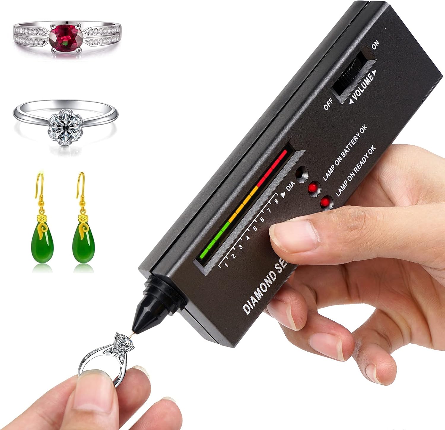 Professional Diamond Tester, Gem Tester Pen Portable Electronic Diamond Tool for Jewelry Jade Ruby Stone