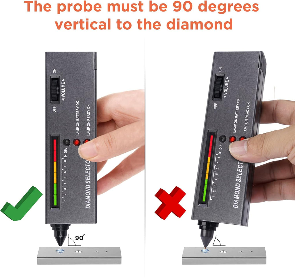 Professional Diamond Tester, Gem Tester Pen Portable Electronic Diamond Tool for Jewelry Jade Ruby Stone