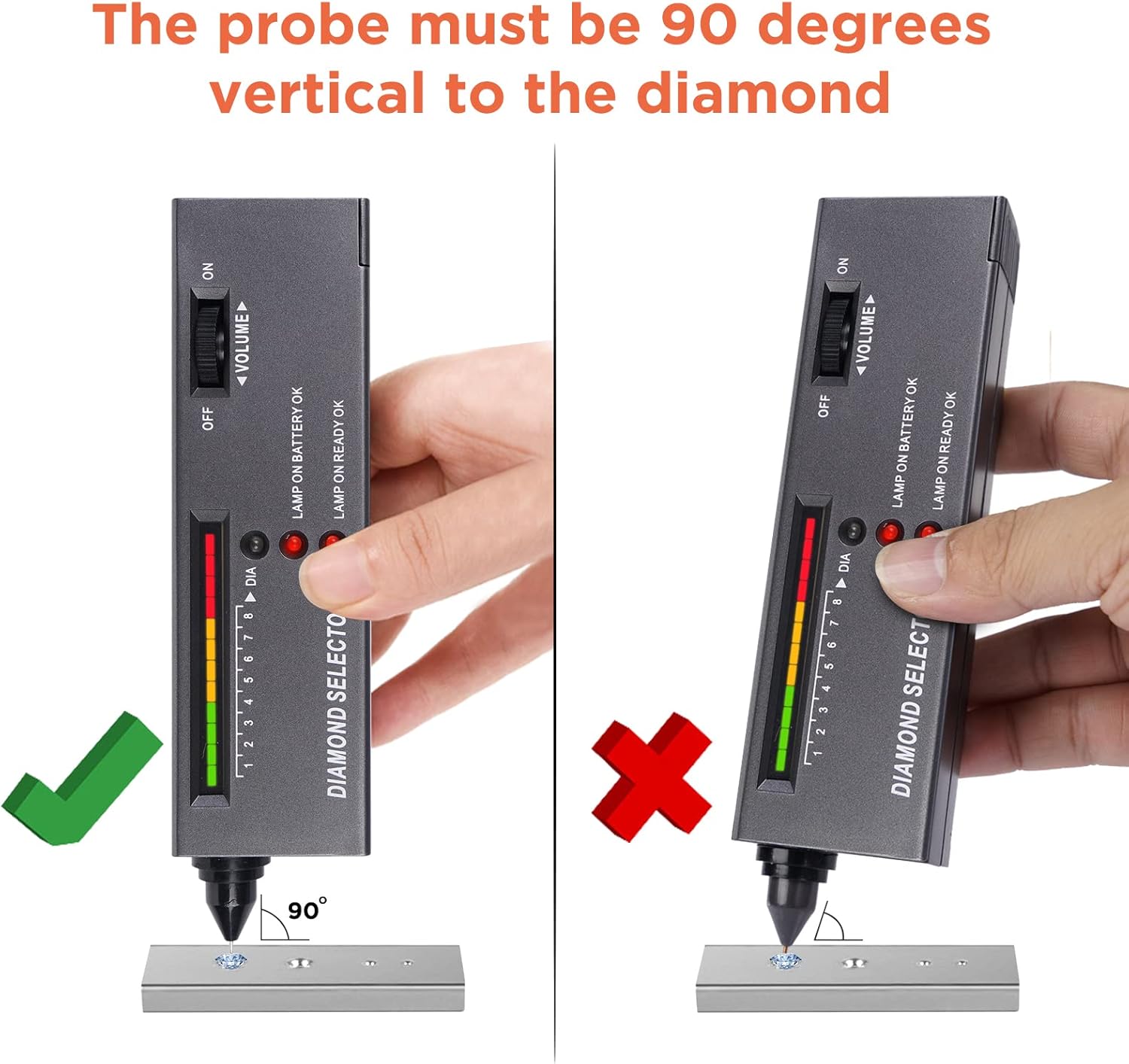 Professional Diamond Tester, Gem Tester Pen Portable Electronic Diamond Tool for Jewelry Jade Ruby Stone